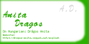 anita dragos business card